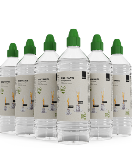 höfats - Bioethanol Flüssig-Brennstoff 1l Flasche | 6er-Pack