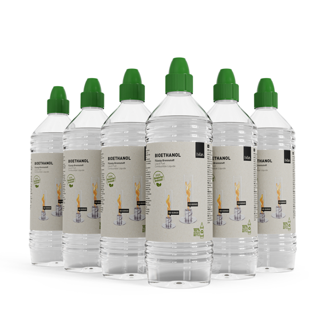 höfats - Bioethanol Flüssig-Brennstoff 1l Flasche | 6er-Pack