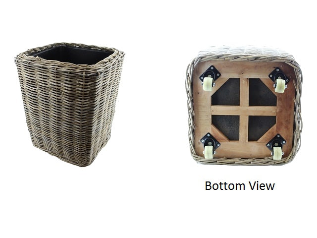 Drypot Daniela Rattan Grau auf Rollen