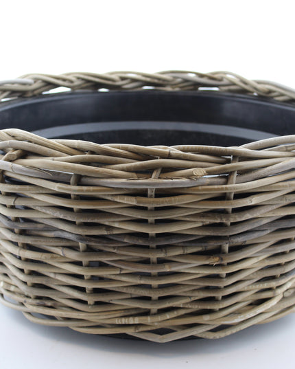 Drypot Schale Rattan Grau