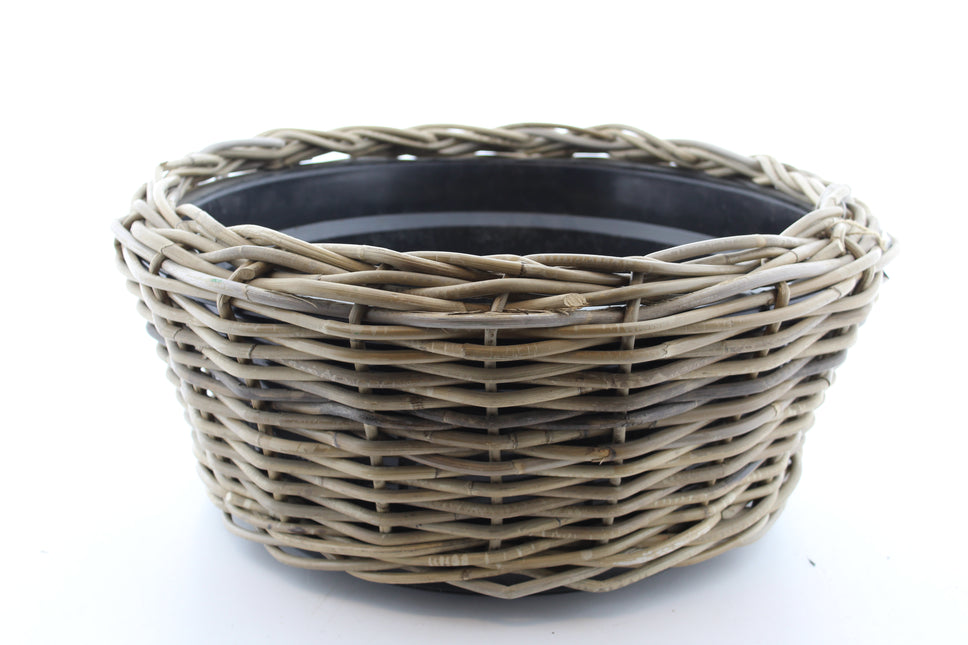 Drypot Schale Rattan Grau