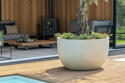 LUCA Grigio New Egg Pot Low Antique White