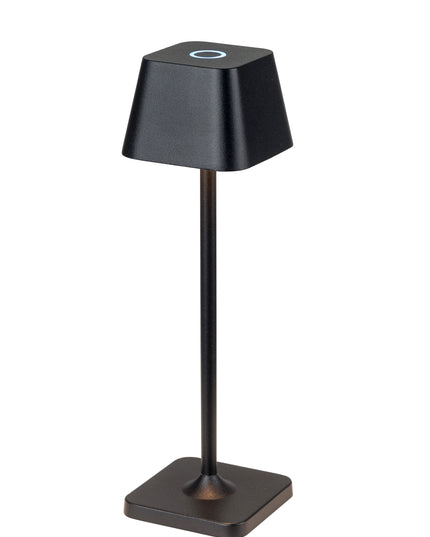 dimmbare Akku-Tischlampe in schwarz mit Farbwechselfunktion, inkl. Ladebasis