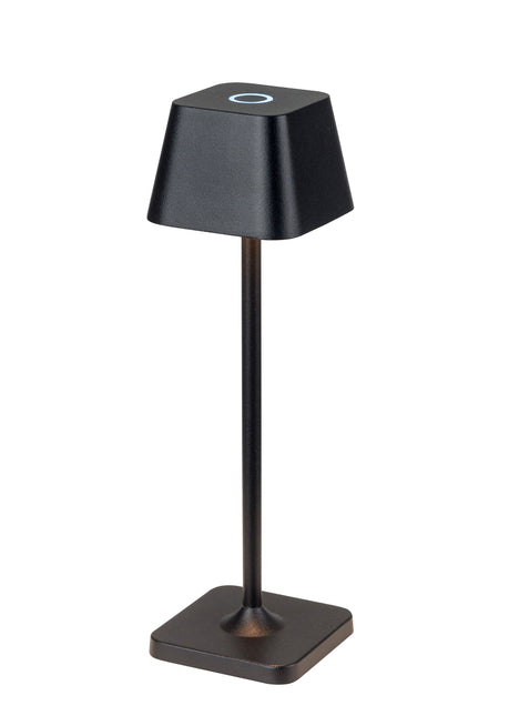 dimmbare Akku-Tischlampe in schwarz mit Farbwechselfunktion, inkl. Ladebasis