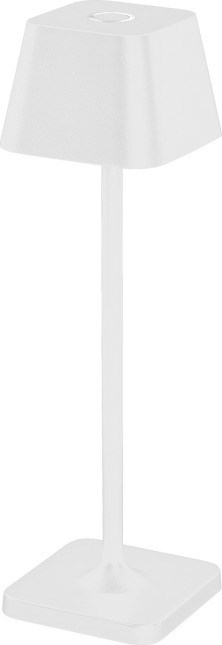 dimmbare Akku-Tischlampe in weiß mit Farbwechselfunktion, inkl. Ladebasis